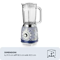 Ariete Standmixer Capri ARI-583-CAP Blau - Motorleistung: 1000 W - Funktionen: Zerkleinern - Mixen - Ice Crush - Fassungsvermögen Saftbehälter: 1.5 l - Detailfarbe: Blau