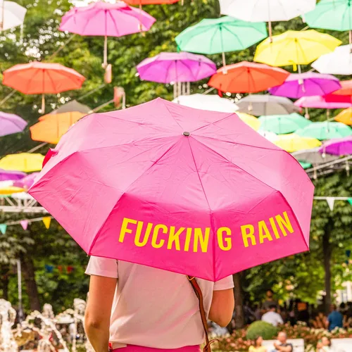 Trendform Schirm Fucking rain Pink - Schirmtyp: Taschenschirm - Nachhaltigkeit: Nicht angegeben - Sportart: Lifestyle - Farbe: Pink - Länge: 29 cm - Schirm-Eigenschaften: Robust