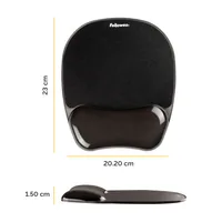 Fellowes CRYSTAL mouse and wrist pad gel, black
