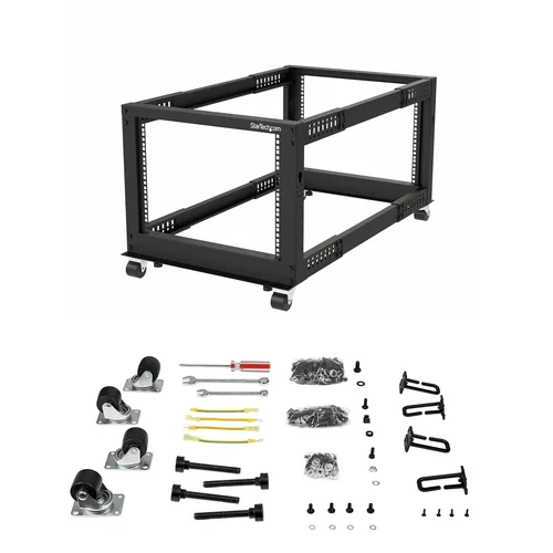 12U SERVER RACK - OPEN FRAME ADJUSTABLE DEPTH 4 POST RACK