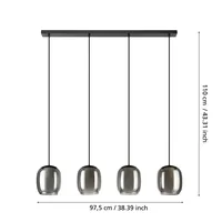 EGLO Leuchten Pendelleuchte CIAMPINO schwarz exkl. E27 4x28W - Betriebsart: Netzbetrieb - Lampensockel: E27 - Farbtemperatur Kelvin: Je nach Leuchtmittel - Gesamtleistung: 112 W - Farbwiedergabeindex CRI: 0 - Dimmbar: nicht dimmbar