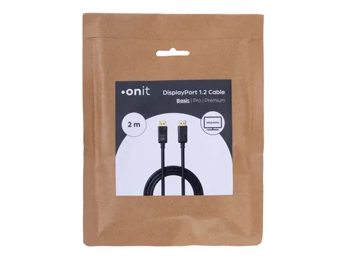 onit Kabel Basic DisplayPort - DisplayPort, 4K/60Hz, 2 m - Kabeltyp: Anschlusskabel - Videoanschluss Seite A: DisplayPort - Videoanschluss Seite B: DisplayPort - Detailfarbe: Schwarz - HDMI Standard: Keine Angabe - Display Port Standard: 1.2