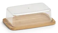 Zeller Present Butterdose 19 x 12.5 x 6 cm, Bambus / Kunststoff - Anwendungszweck: Butter - Hartkäse - Materialtyp: Holz - Material: Kunststoff - Holz - Detailfarbe: Transparent - Braun - Set: Nein