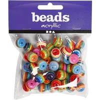 Creativ Company Resinperlen 12 mm Multi Mix - Packungsgrösse: 1 Stück - Durchmesser: 12 mm - Detailfarbe: Mehrfarbig - Perlenart: Resinperlen