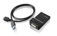 Lenovo USB 3.0 to DVI/VGA Monitor Adapter - Adapter - Digital / Daten, Digital / Display / Video 0,7 m - Schwarz