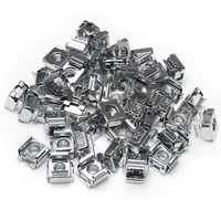 StarTech.com 50-Pack 10-32 Square Hole Cage Nuts and Installation Tool for 19" or 10" Server Racks, Cabinets and Enclosures, Black - TAA