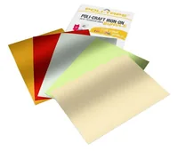 Poli-Tape Aufbügelfolie Bright Christmas A4, mehrfarbig, 5 Stück - Geeignet für Drucker: Nein - Detailfarbe: Champagner - Gold - Lime Green Metallic - Rot - Silber - Aussenanwendung: Nein - Selbstklebend: Nein - Aufbügelbar: Ja - Folientyp: Aufbügelfolie 