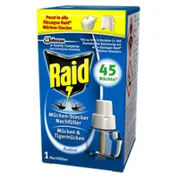 Raid Mückenstecker 45 Nächte Nachfüller, 27 ml - Für Schädling: Mücken - Anwendungsbereich: Indoor - Produkttyp: Mückenabwehr
