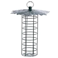 Esschert Design Futterspender mit Blätterdach - Grundfarbe: Grün - Tierart: Vogel - Produkttyp: Futterstelle