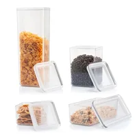Bodum Vorratsdose Canteen 6er Set Transparent - Produkttyp: Vorratsdose - Materialtyp: Kunststoff - Set: Ja - Volumen: 2.6 l - Stapelbar: Nein - Verschlusstyp: Deckel