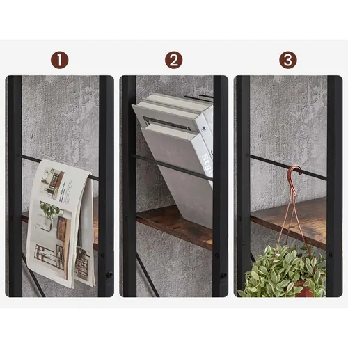 VASAGLE Bücherregal Braun/Schwarz - Eigenschaften: Keine Eigenschaft - Zertifikate: Keine Zertifizierung - Breite: 74 cm - Höhe: 150 cm - Tiefe: 30 cm - Detailfarbe: Braun - Schwarz