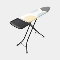 Brabantia Bügeltisch mit Dampfstationsablage Spring Bubbles - Bügelbrettbezug: Baumwolle (CO) - Ausstattung: Transportverriegelung - Kindersicherung - Dampfstationsablage - Ergonomisch - Höhenverstellbar: Ja - Breite: 38 cm - Detailfarbe: Gelb - Weiss - G