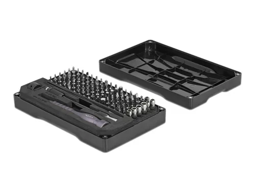 Delock Werkzeugset Präzisions Schraubendreher 106-teilig - Zubehörtyp Mobiltelefone: Reparatur-/Werkzeugset - Detailfarbe: Schwarz