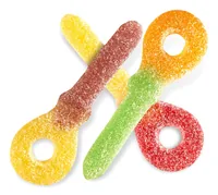 Red Band Schnuller Sauer 1200 g - Produkttyp: Gummibonbons - Nährwertangabe pro: 100 g - Energiegehalt (in kj): 1453 KJ - Energiegehalt (in kcal): 345 Kcal - Fett: 0 g - Gesättigte Fettsäuren: 0 g