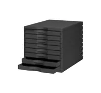 Styro Schubladenbox Styrotop 8 Schubladen, Schwarz - Anzahl Schubladen: 8 - Verpackungseinheit: 1 Stück - Material: Polystyrol (PS) - Detailfarbe: Schwarz