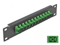 DELOCK 10"" LWL Patchpanel 12 Port SC Simplex grün 1HE schw.