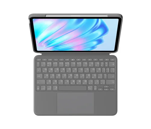 Logitech Combo Touch iPad Air 11 (M2/2024)/iPad Air 11 (M3/2025) - Verbindungsmöglichkeiten: Smart Connector - Tastaturlayout: QWERTZ (CH) - Kompatible Hersteller: Apple - Bildschirmdiagonale: 11  - Detailfarbe: Grau - Tablet Kompatibilität: iPad Air 11 (