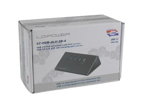 LC-Power USB-Hub 3x USB 3.0 1xLadefunktion LC-HUB-ALU-2B-4