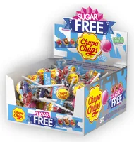 Chupa Chups Sugar free 50 x 12 g - Produkttyp: Lutschbonbons - Nährwertangabe pro: 100 g - Energiegehalt (in kj): 989 KJ - Energiegehalt (in kcal): 237 Kcal - Fett: 0 g - Davon gesättigte Fettsäuren: 0 g