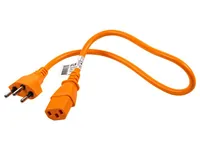 FURBER.power Netzkabel C13-T12 0.5 Orange - Anzahl Leiter: 3 - Detailfarbe: Orange - Kinderschutz: Ja - Steckereigenschaften: Angespritzt - Steckertyp Ausgang: C13 - Leiterquerschnitt: 0.75 mm²