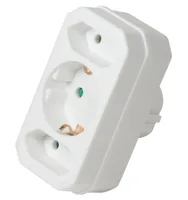 Logilink Steckdosenadapter 2x Euro und 1x Schukon weiß