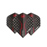 Winmau Dartflight Prism Zeta, Schwarz / Rot, 3 Stück - Stärke: 75 µm - Flight Form: Standard
