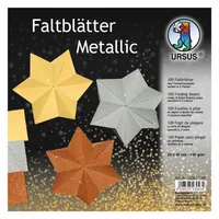URSUS Faltblätter Origami 20 x 20 cm, 130 g/m², 100 Blatt - Papierformat: 20 x 20 cm - Selbstklebend: Nein - Papierfarbe: Mehrfarbig - Papiertyp: Designpapier - Mediengewicht: 130 g/m² - Verpackungseinheit: 100 Stück