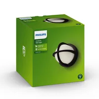 Philips Wandleuchte Astilbe, E27, 42 W, Schwarz - Dimmbar: dimmbar - Lichtfarbe: Je nach Leuchtmittel - Zusätzliche Ausstattung: Keine - Farbtemperatur Kelvin: Je nach Leuchtmittel - Leuchtenfarbe: Schwarz - Lichtausbeute: 0 lm/W