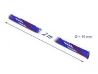 DELOCK Geflechtschlauch dehnbar 2 m x 19 mm blau-rot-weiß