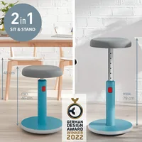 Leitz Ergo Cosy Active Sitz und Stehhocker Blau - Material: Wolle - Belastbarkeit: 110 kg - Sitzhöhe: 79 cm