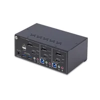 STARTECH.COM 2-Port Dual-Monitor KVM Switch DisplayPort und HDMI 4K 60Hz 5Gbps USB-Hub 2x USB-HID Hybrid KVM/Umschalter