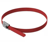 Delock Edelstahlkabelbinder L 200 x B 4,6 mm rot 10 Stück