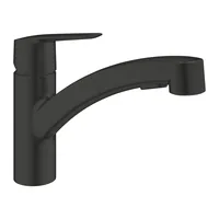 GROHE Küchenarmatur Start Mattschwarz - Material: Metall - Montage: Einlochmontage - Anschlussmass: 1/2 - Ausziehbare Brause: Nein - Anzahl Strahlarten: 1 - Farbe: Schwarz