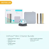 LOKLIK Transferpresse ImPress Mini 3 - Material: Metall - PC - Polypropylen (PP) - Detailfarbe: Blau - Schwarz - Heizplattengrösse: 9.3 x 8 cm