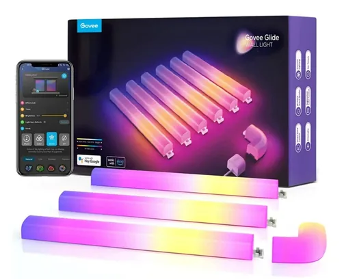 Govee Wandleuchte Glide, 6+1, 1.8 m, RGBIC - Smart Home: Kompatibel - Dimmbar: dimmbar - Anwendungsbereich: Indoor - Betriebsart: Netzbetrieb - Zusätzliche Ausstattung: Keine - Lampensockel: LED fest verbaut