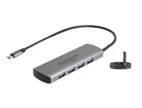 DELOCK USB 10 Gbps 4 Port USB Typ-A Hub mit USB Type-C Anschluss und zustzlicher Strombuchse