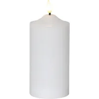 Star Trading LED-Kerze Pillar Flamme Ø 7.5 x 17 cm, Weiss - Betriebsart: Batteriebetrieb - Fernbedienung: Nein - Aussenanwendung: Nein - Höhe: 17 cm - Timerfunktion: Ja - Set: Nein