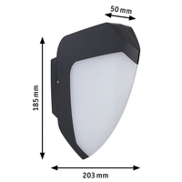 Paulmann LED Aussenwandleuchte Ikosea, Smart Home Zigbee 3.0 - Lampensockel: LED fest verbaut - Farbtemperatur Kelvin: 2200 bis 3000 K - Aussenanwendung: Ja - Gesamtleistung: 4.4 W - Leuchten Kategorie: Wandleuchte - Lichtfarbe: Warmweiss