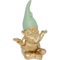 Kare Dekofigur Zwerg Meditation, Gold-Grün - Eigenschaften: Keine Eigenschaft - Detailfarbe: Hellgrün - Gold - Produkttyp: Gartenzwerg