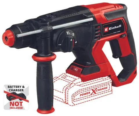 Einhell Akku-Bohrhammer TE-HD 18/20 Solo - Produktkategorie: Bohrhammer - Werkzeugaufnahme: SDS-plus - Meisselfunktion: Ja - Akkusystem: Einhell Power X-Change - Schlagstärke (J): 1.8 J. - Max. Bohrdurchmesser Beton: 20 mm