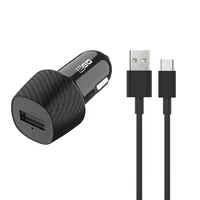 2GO USB KFZ-Ladegerät 2-teil USB-C 3.1. inkl. Kabel sw