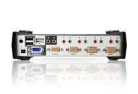 Aten KVM Switch CS1734B - Konsolen Ports: USB 2.0 - VGA - 3.5 mm Mikrofoneingang - 3.5 mm Kopfhöreranschluss - Computer Ports: 3.5 mm Kopfhöreranschluss - 3.5 mm Mikrofoneingang - USB 2.0 - VGA - KVM-Art: Lokal - Anzahl Geräte: 4 - Montage: Desktop - Stro