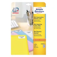 Avery Zweckform Mini-Etiketten L7658-25 25.4 x 10 mm - Klebehaftung: Permanent - Drucker Kompatibilität: Inkjet - Laser - Anzahl Blatt: 25 × - Papierformat: A4 - Anzahl Etiketten: 4725 - Etikettengrösse: 25.4 x 10 mm