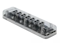Delock Externer USB 3.0 Hub mit 7 Ports transparent