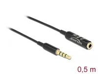 DELOCK Audio Verl. Kabel Klinke 3,55mm 4 P StBu 0,5m schwar