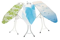 Brabantia Bügeltisch mit Dampfstationsablage Ice Water - Bügelbrettbezug: Baumwolle (CO) - Ausstattung: Transportverriegelung - Kindersicherung - Dampfstationsablage - Ergonomisch - Höhenverstellbar: Ja - Breite: 45 cm - Detailfarbe: Weiss - Blau - Länge: