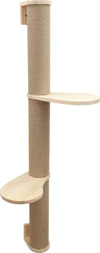 Kerbl Kratzsäule Timber 127 cm - Höhe: 127 cm - Anzahl Liegeplätze: 2 × - Detailfarbe: Hellbraun - Tierart: Katze - Produkttyp: Kletterstufe