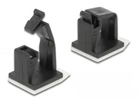 DeLOCK Cable holder with locking clip self-adhesive black 10 pieces