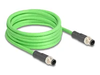 Delock M12 Kabel D-kodiert 4 Pin Stecker zu Stecker PUR (TPU) 2 m