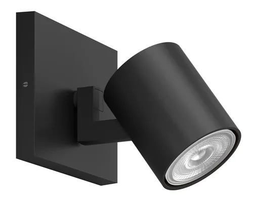 Philips Aufbauspot Runner 1 x GU10, 20W, Schwarz - Leuchten Kategorie: Aufbauleuchte - Betriebsart: Netzbetrieb - Lampensockel: GU10 - Farbtemperatur Kelvin: Je nach Leuchtmittel - Gesamtleistung: 20 W - Farbwiedergabeindex CRI: 80